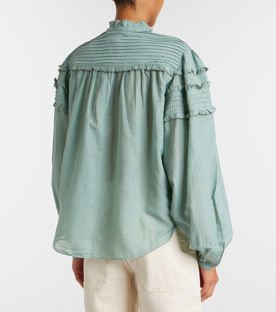 Doana Cotton-Blend Ruffled Blouse