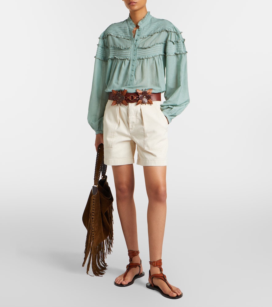 Doana Cotton-Blend Ruffled Blouse