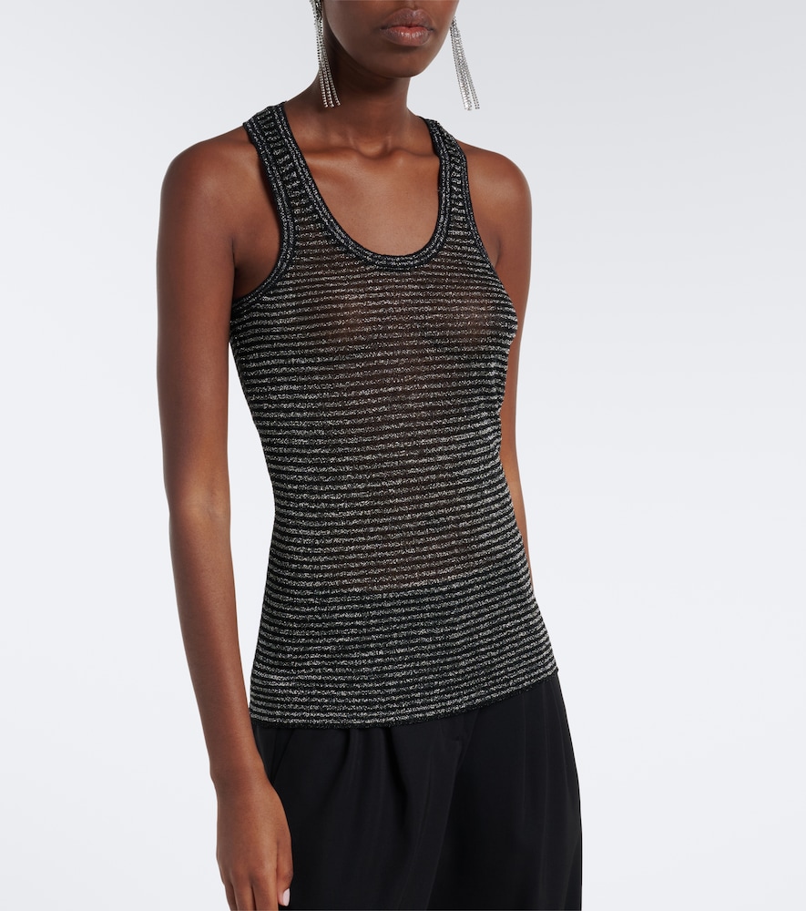 Cevara Semi-Sheer Striped Lurex® Tank Top