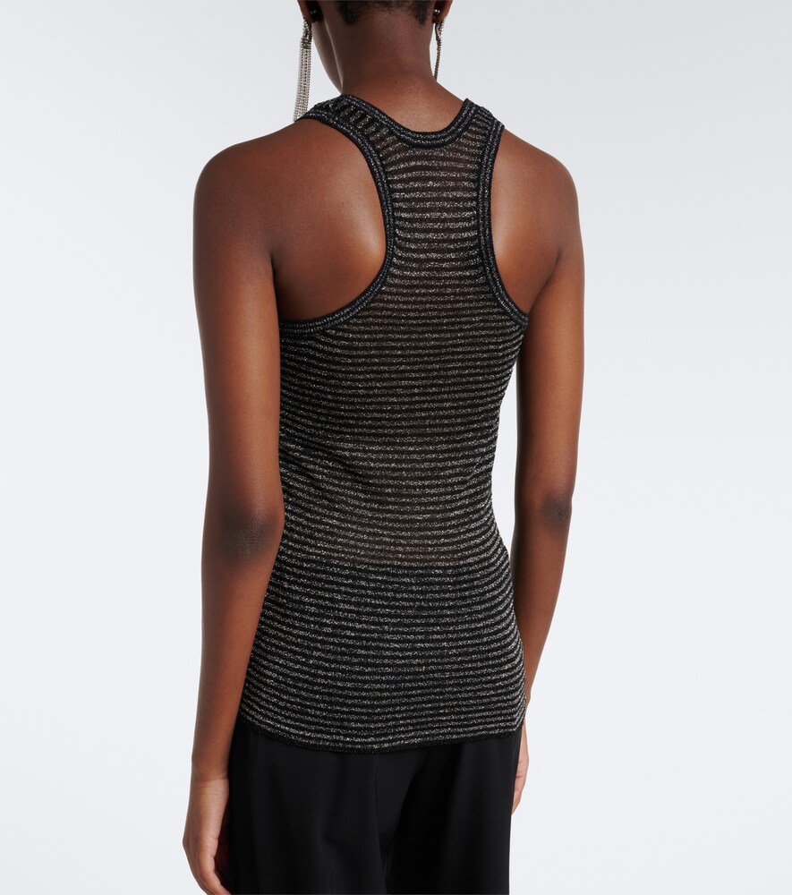 Cevara Semi-Sheer Striped Lurex® Tank Top