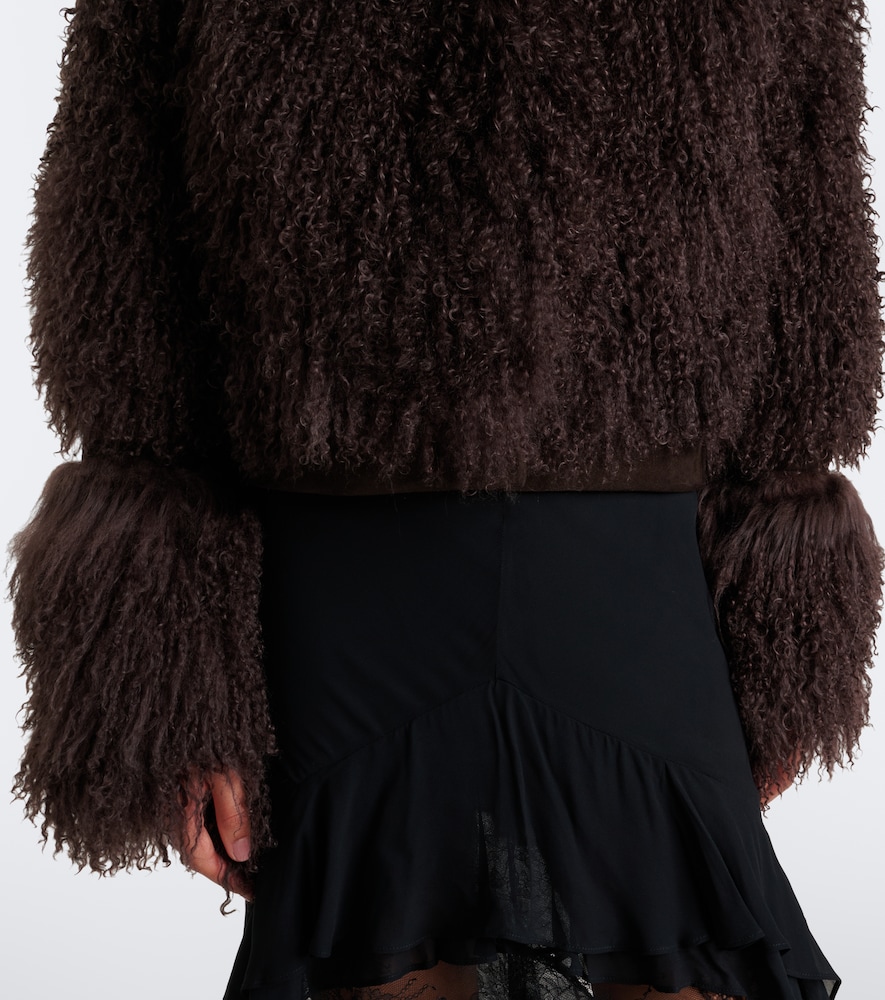 Vespera Suede-Trimmed Shearling Jacket