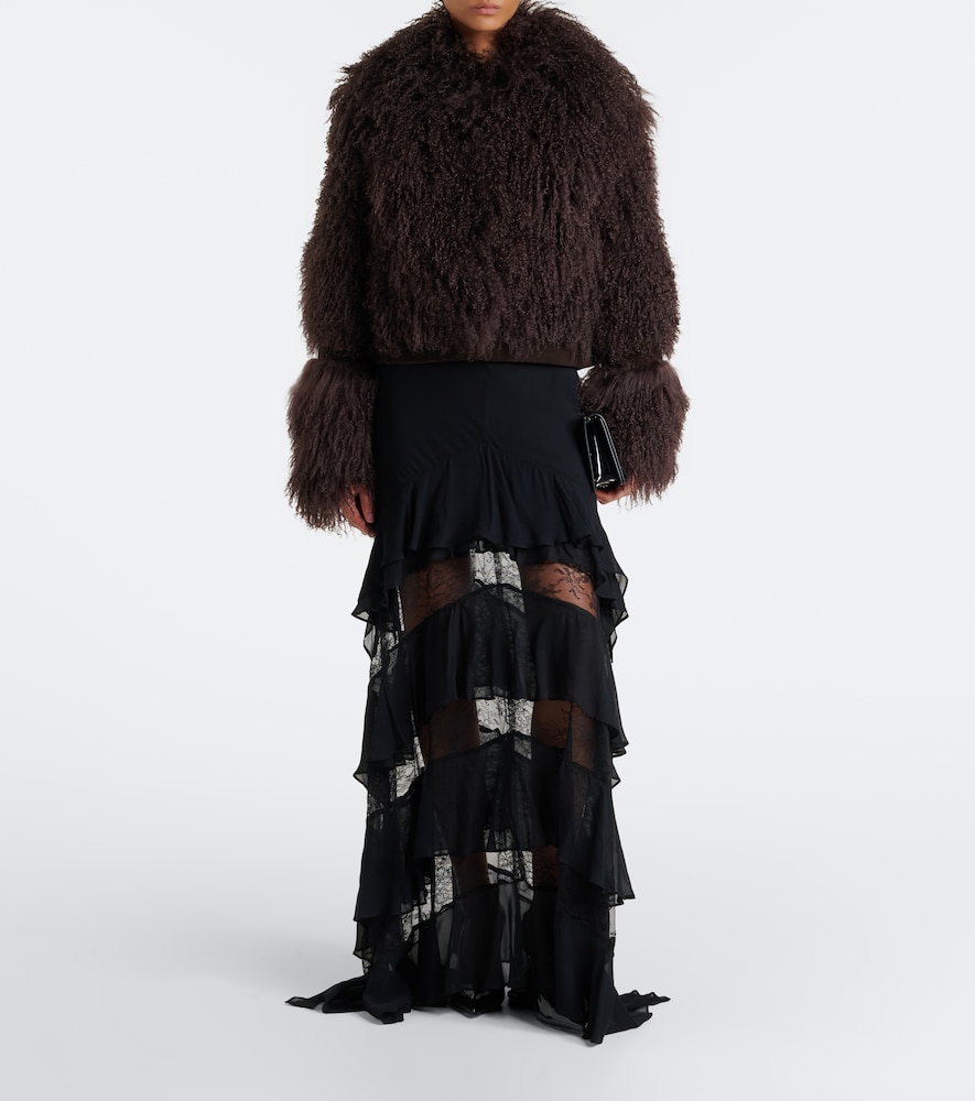 Vespera Suede-Trimmed Shearling Jacket