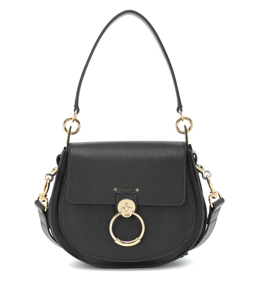 ChloÉ Tess Large Leather Shoulder Bag In Black ModeSens