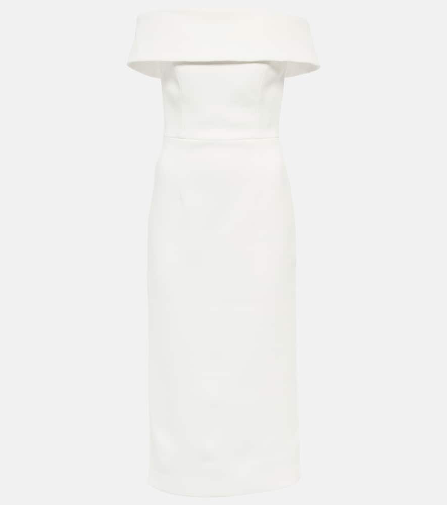 Bridal Amore off-shoulder crêpe midi dress