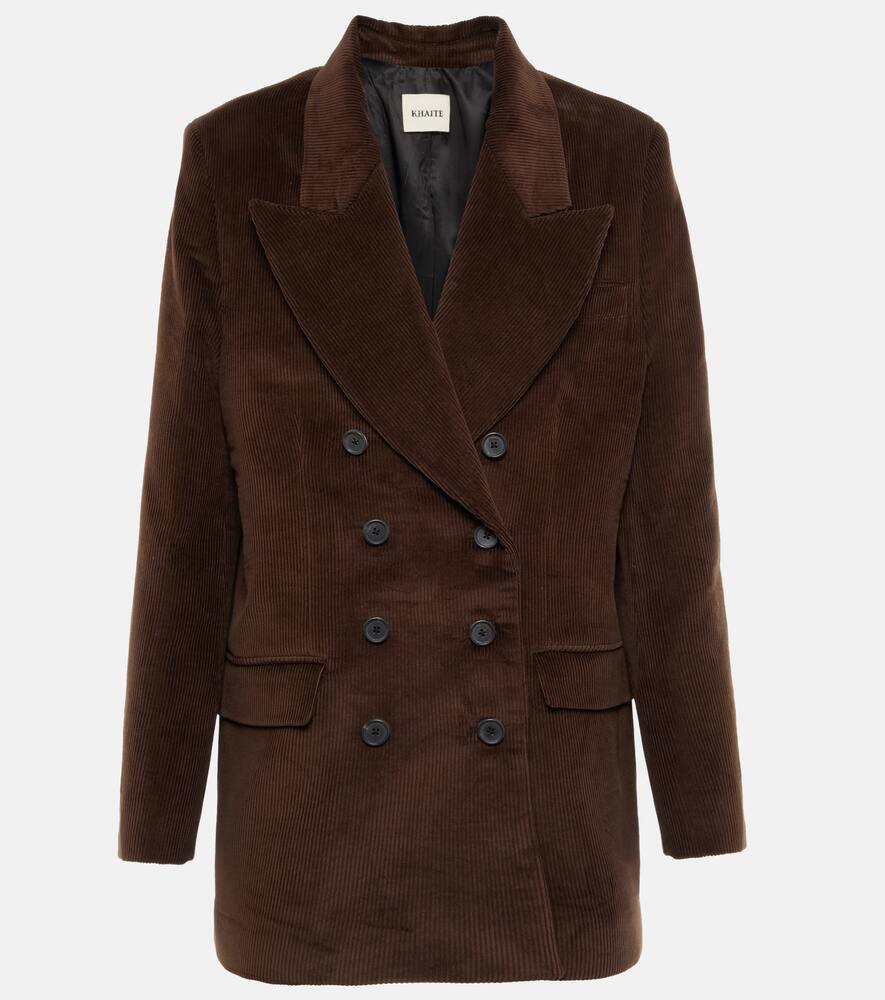 Khaite Tanner Oversized Double-breasted Cotton-corduroy Blazer In Brown