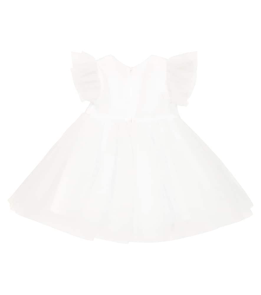 Monnalisa Baby Tulle Dress In White