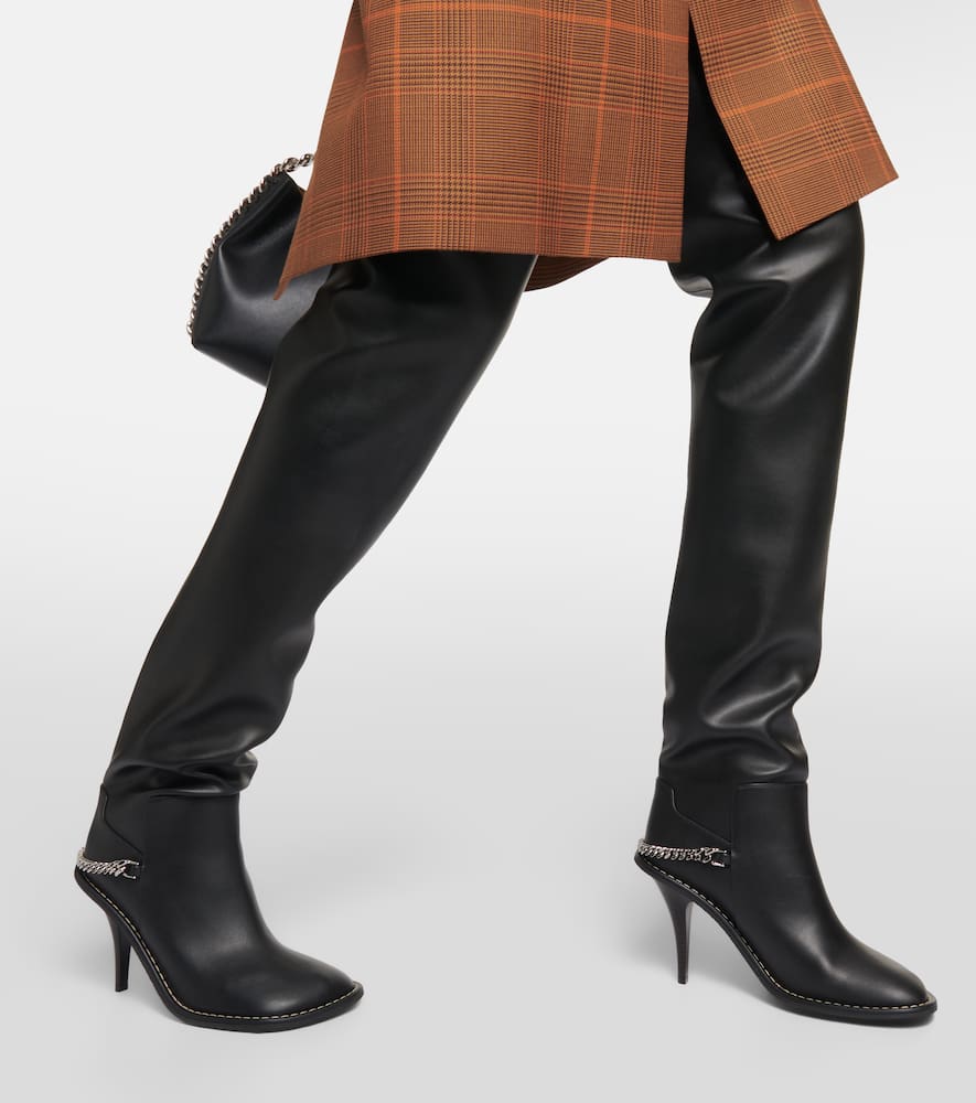Stella Mccartney Ryder Faux Leather Over-the-knee Boots In Black