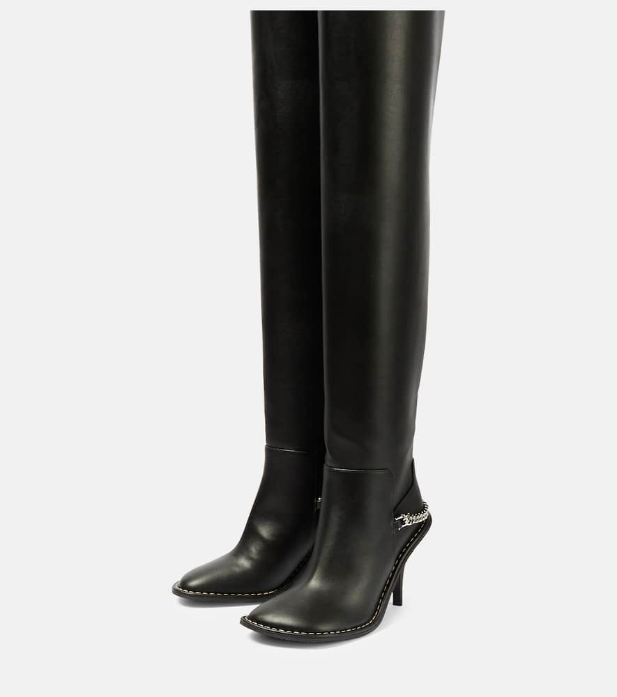 Stella Mccartney Ryder Faux Leather Over-the-knee Boots In Black