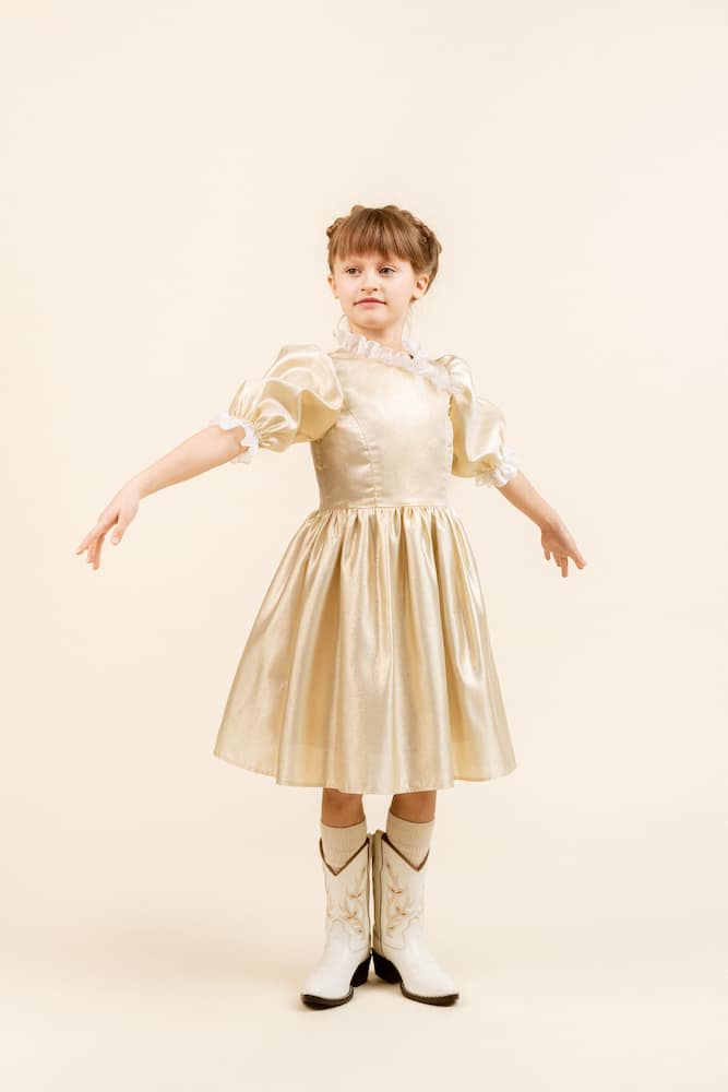 Paade Mode Lamé Dress In Gold