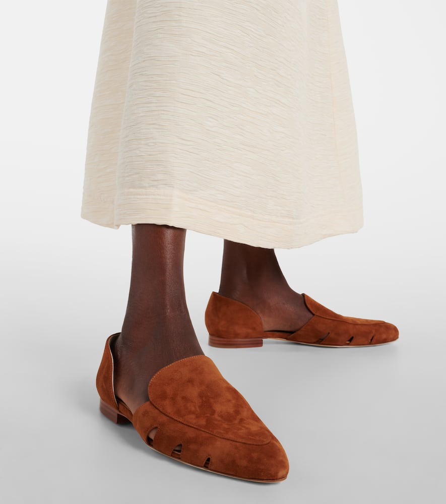 Gabriela Hearst Rory Suede Ballerina Loafers In Brown