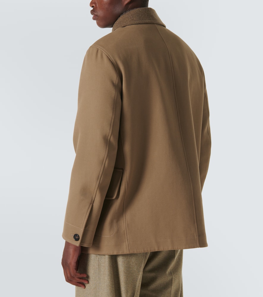 Loro Piana Barth Leather-trimmed Cotton Jacket In Brown