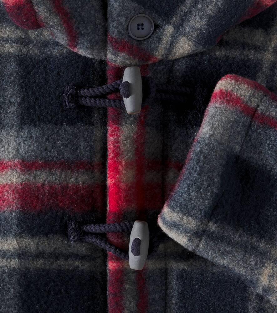 Il Gufo Tartan-check Print Duffle Coat In Blue