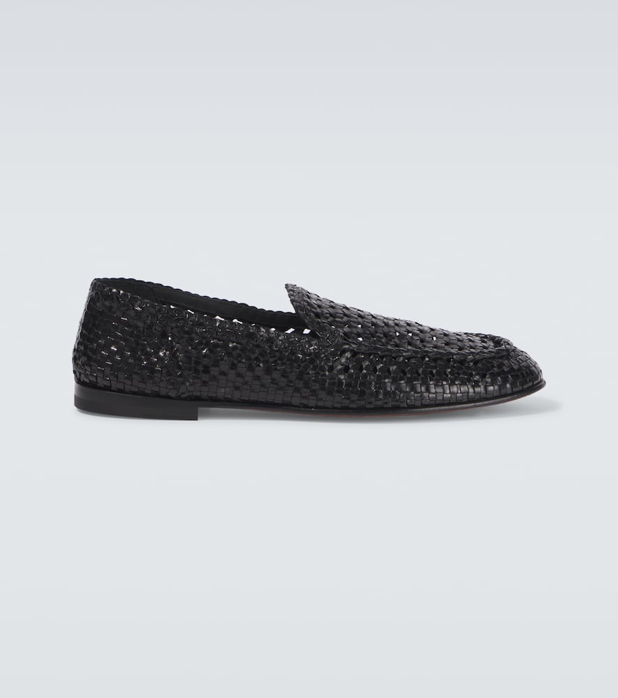 Dolce & Gabbana Slip-ons Aus Leder In Schwarz