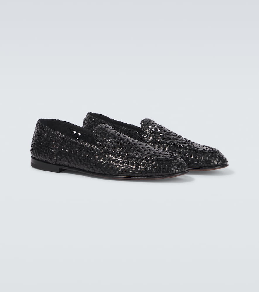 Dolce & Gabbana Slip-ons Aus Leder In Schwarz