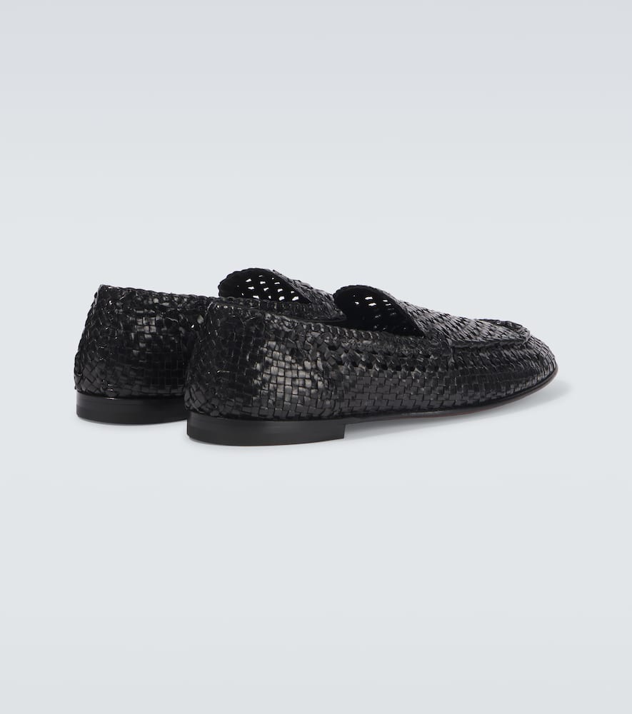 Dolce & Gabbana Slip-ons Aus Leder In Schwarz