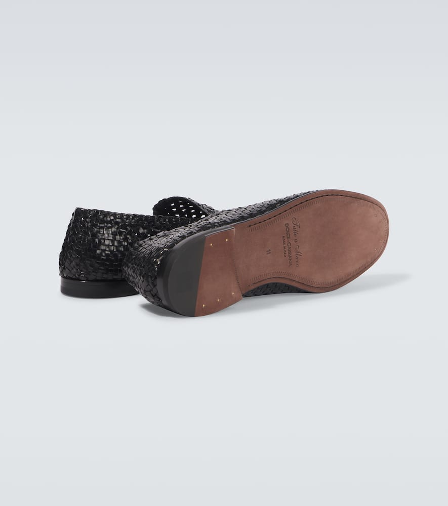 Dolce & Gabbana Slip-ons Aus Leder In Schwarz