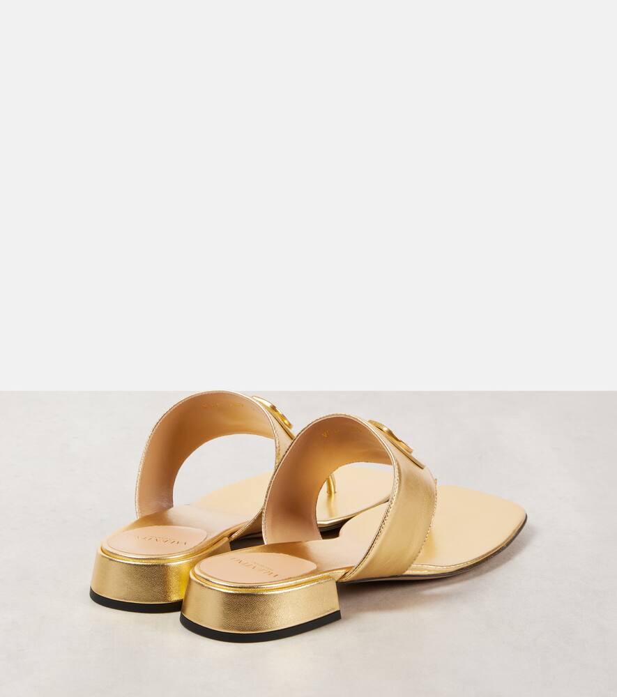 Valentino Sandalen Vlogo Signature Aus Metallic-leder In Gold