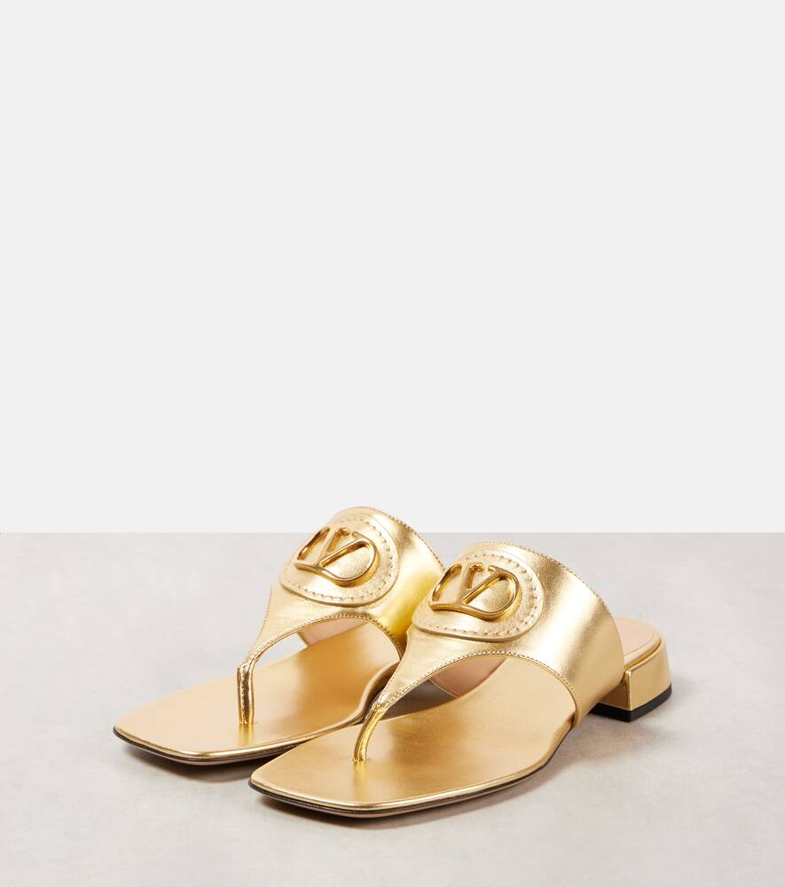 Valentino Sandalen Vlogo Signature Aus Metallic-leder In Gold