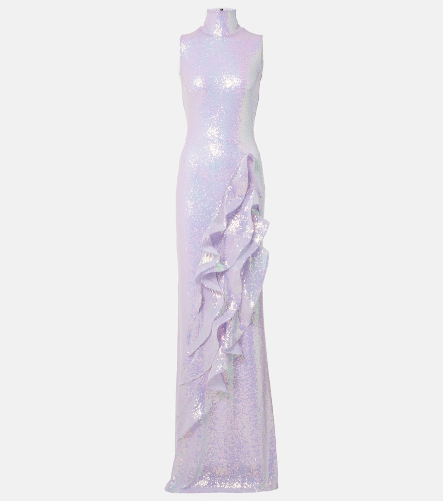 Radiella Wave ruffled sequined gown