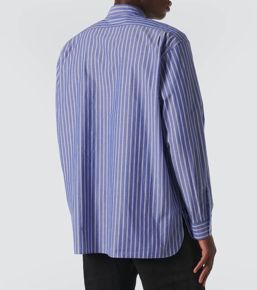 The Row Bresson Button-down Collar Striped Cotton-poplin Shirt In Blue