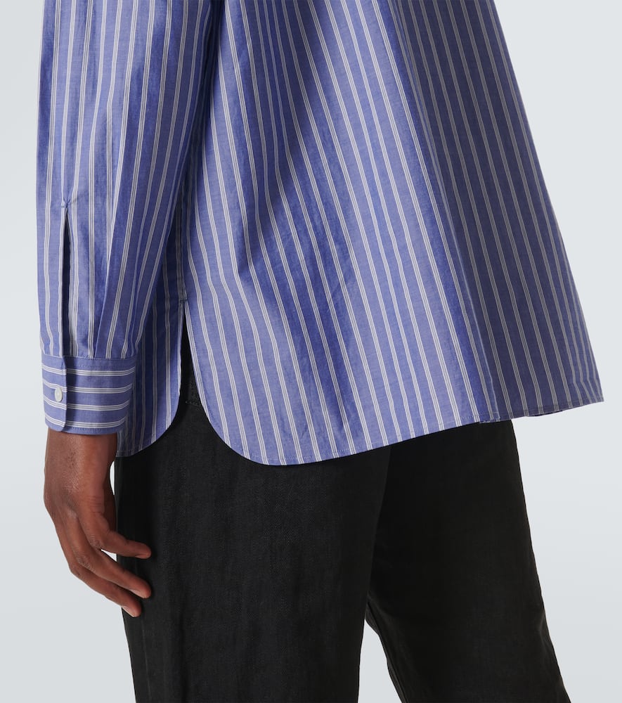 The Row Bresson Button-down Collar Striped Cotton-poplin Shirt In Blue