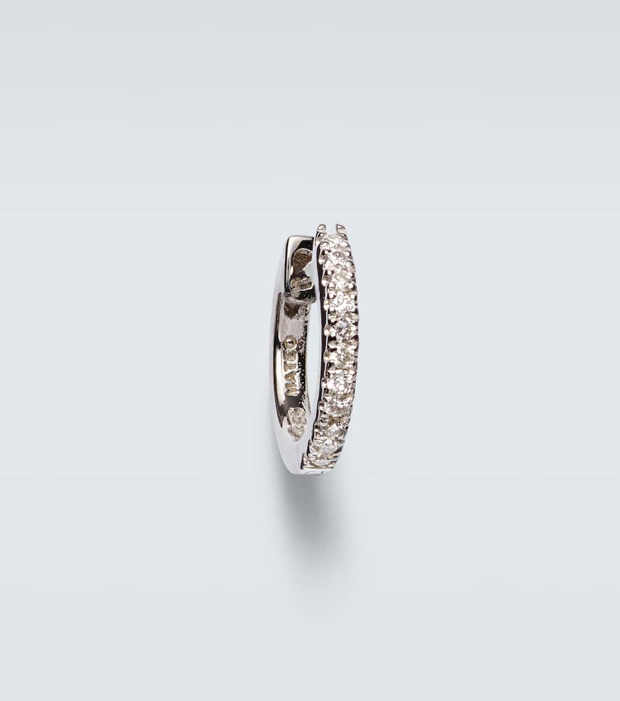 14kt white gold single earring with diamonds