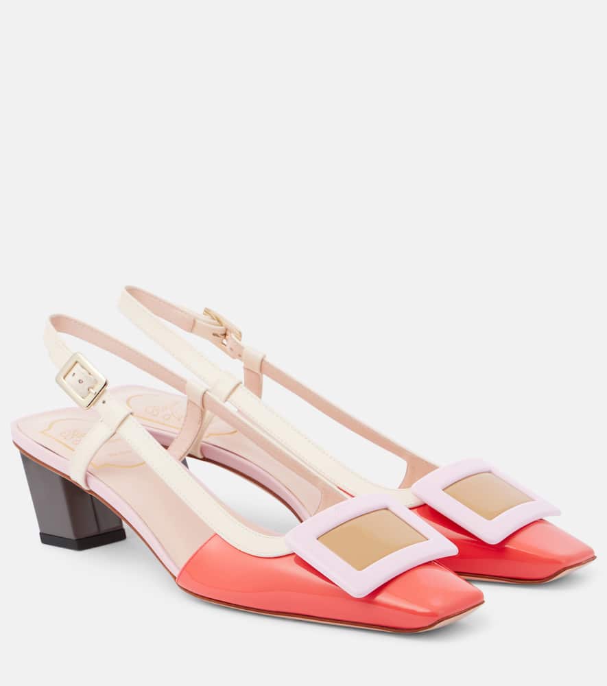 Roger Vivier Belle Vivier 45 Color-block Patent-leather Slingback Pumps In Multicoloured
