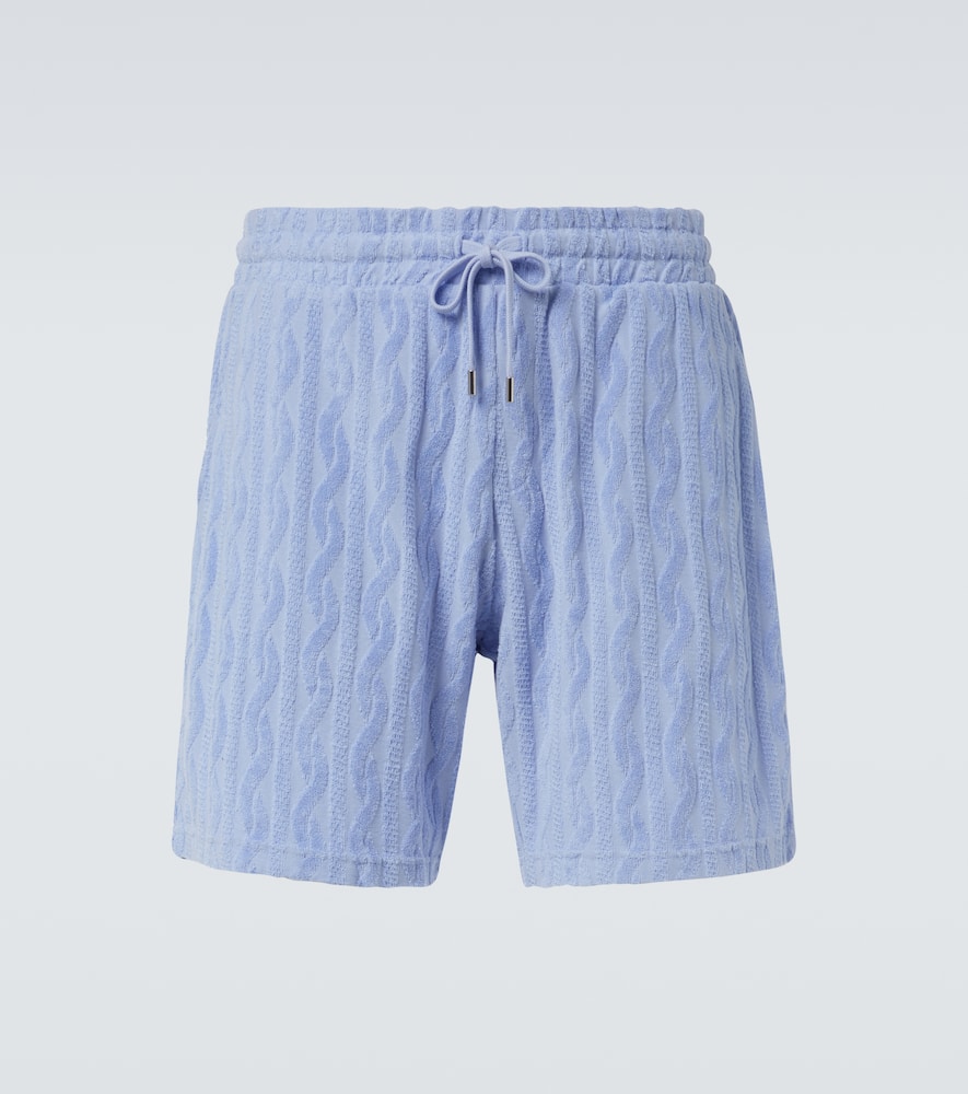 Augusto cotton terry jacquard shorts