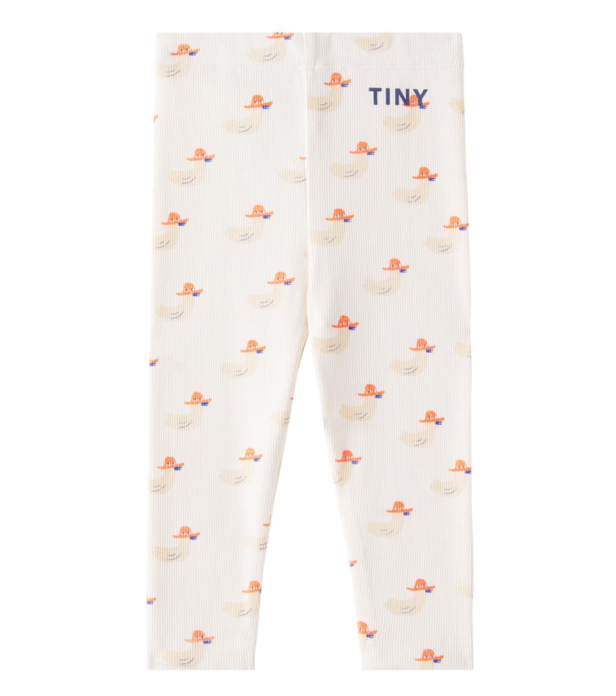Tinycottons Baby Ducks Cotton-blend Jersey Leggings In Neutral