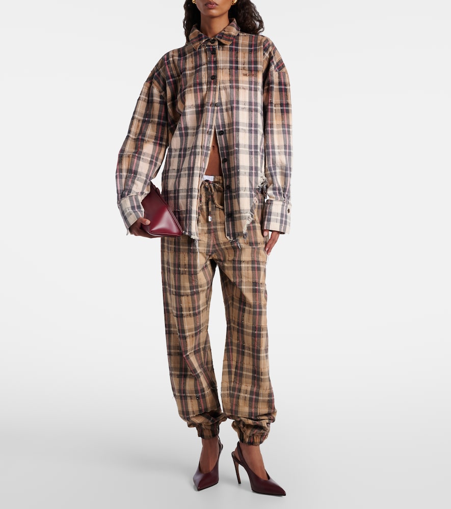 The Attico Checked cotton flannel cargo pants