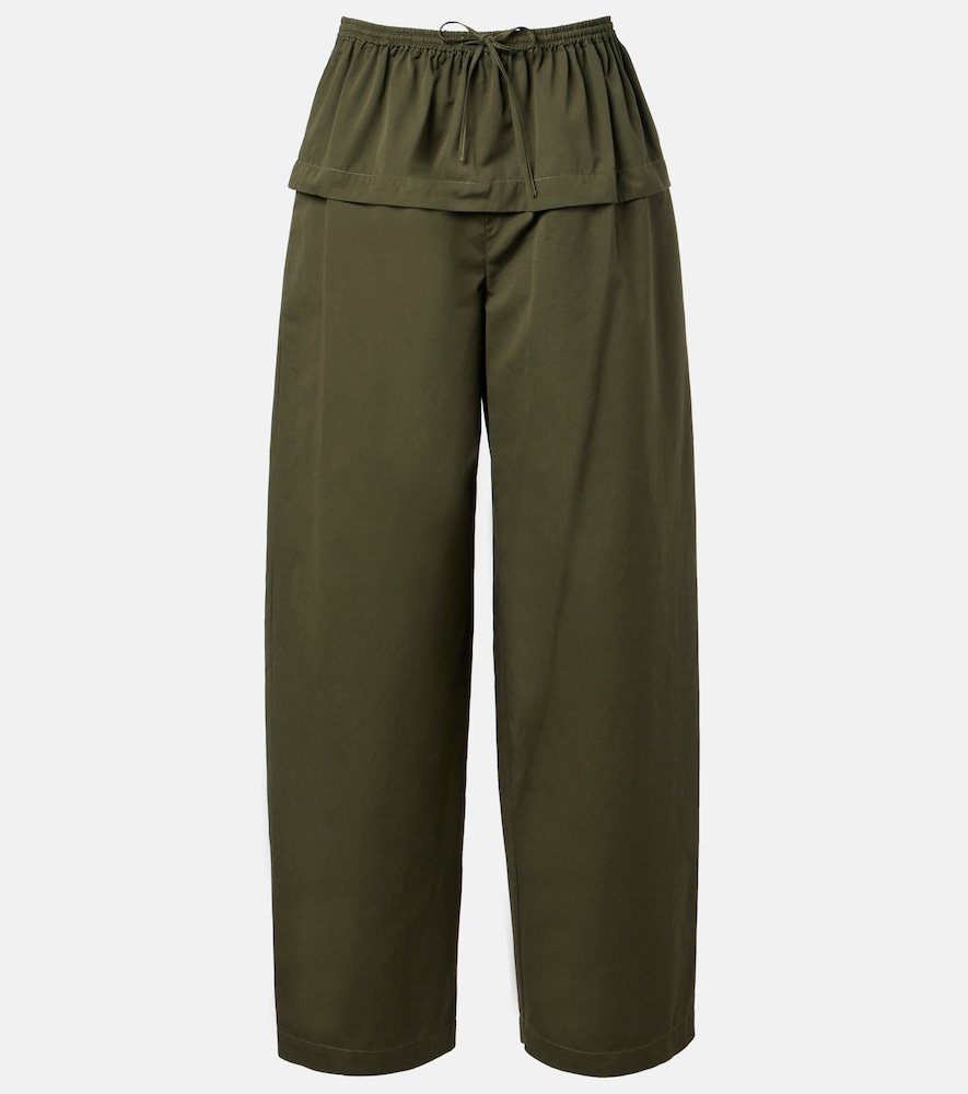 Alaia Alaïa Peplum cotton tapered pants