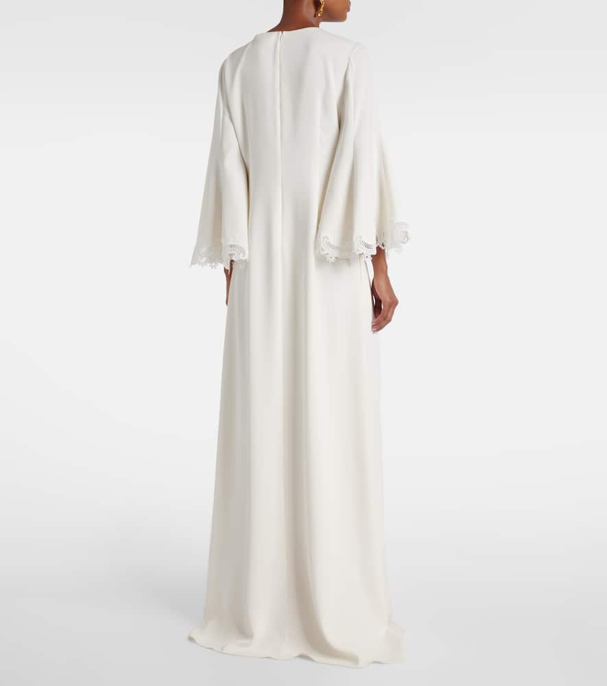 Oscar De La Renta Lace-trimmed Silk-blend Georgette Kaftan