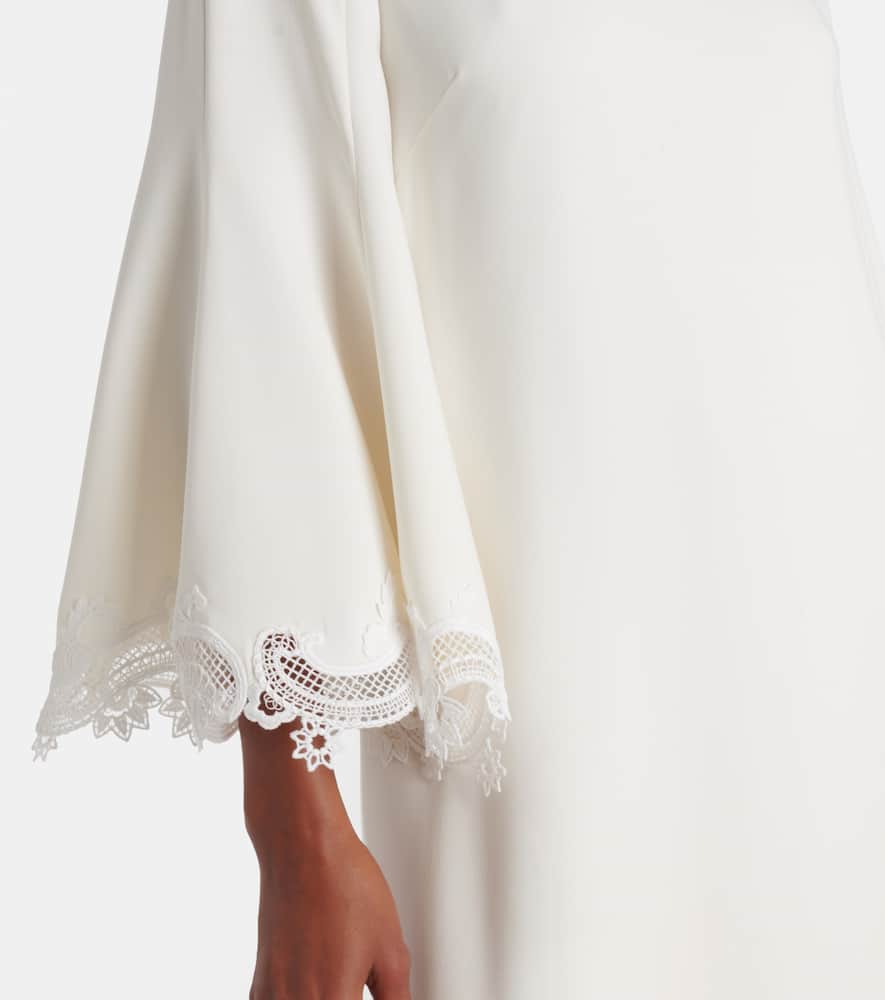 Oscar De La Renta Lace-trimmed Silk-blend Georgette Kaftan