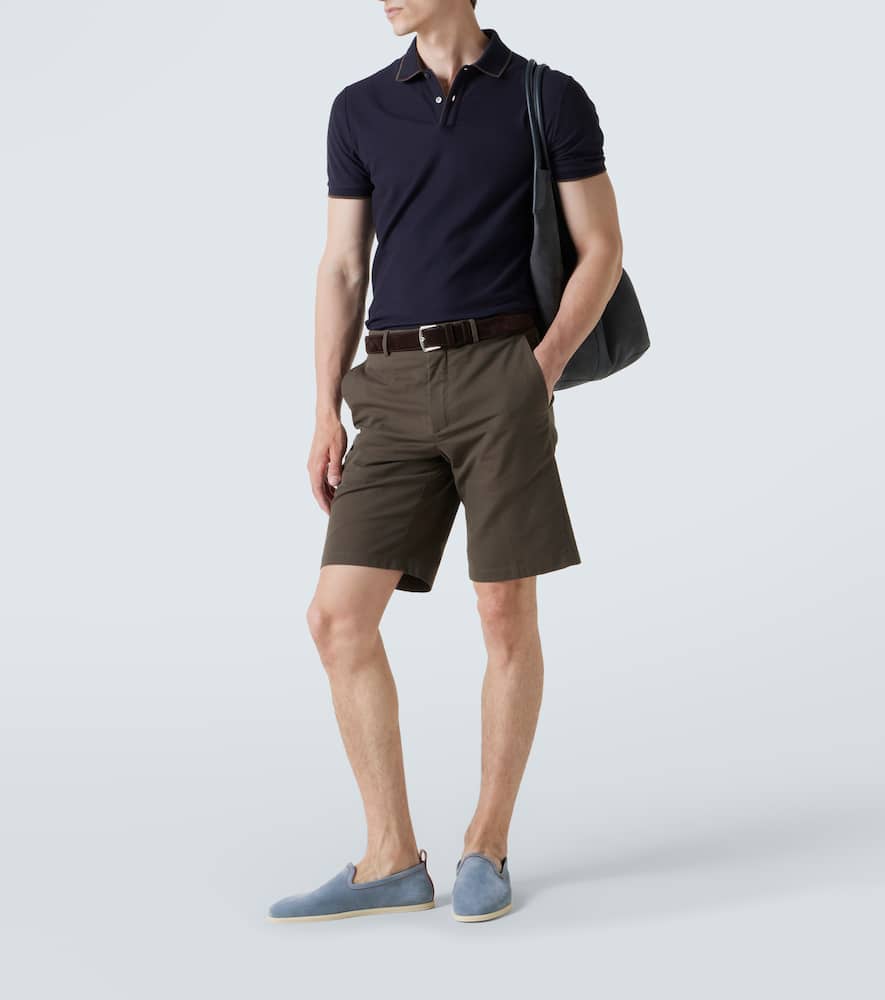 Loro Piana Venice Walk Suede Loafers In Blue