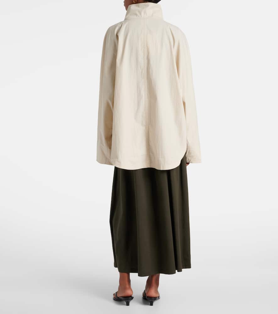 Totême Womens Parachute Loose-fit Cotton-blend Jacket Oyster In Neutral