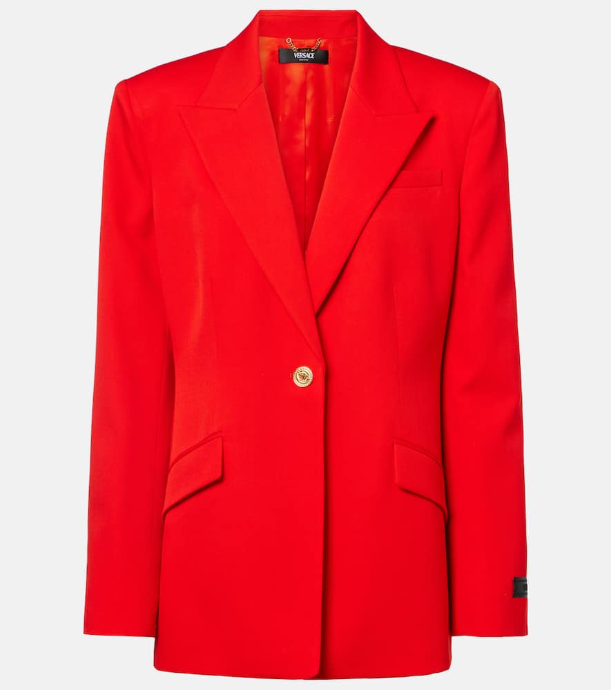 Versace Wool Blazer In Red