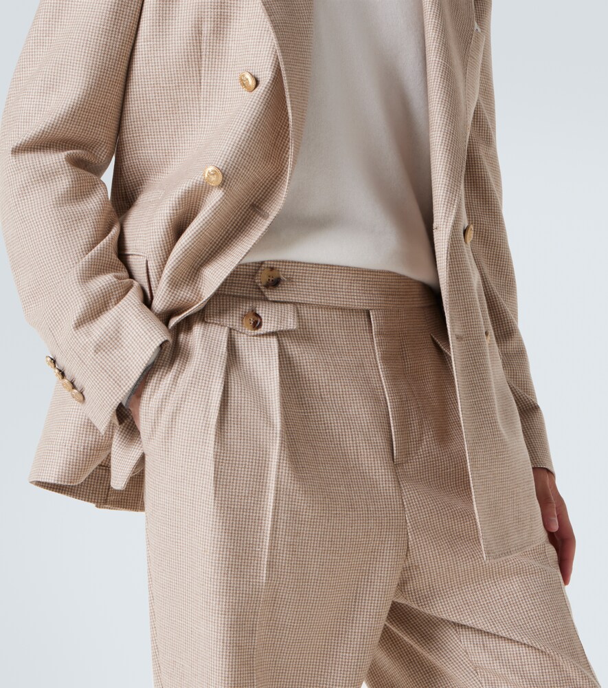 Houndstooth Cashmere And Silk Suit Pants