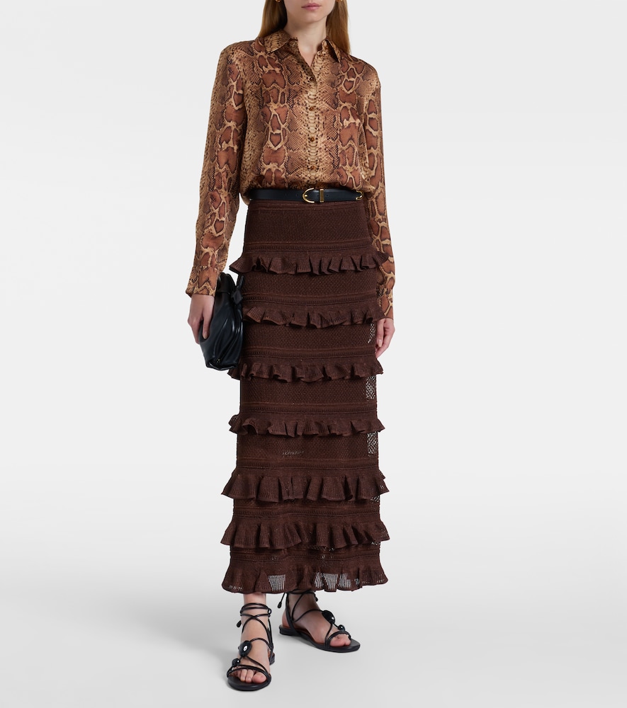 Zimmermann Hypnotic snake-print silk shirt