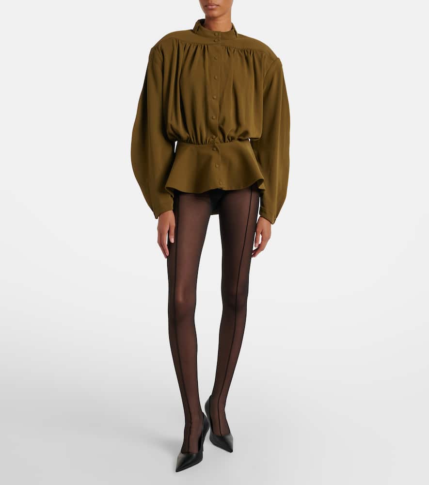 Mugler Re/edit Sheer Tulle Tights In Black