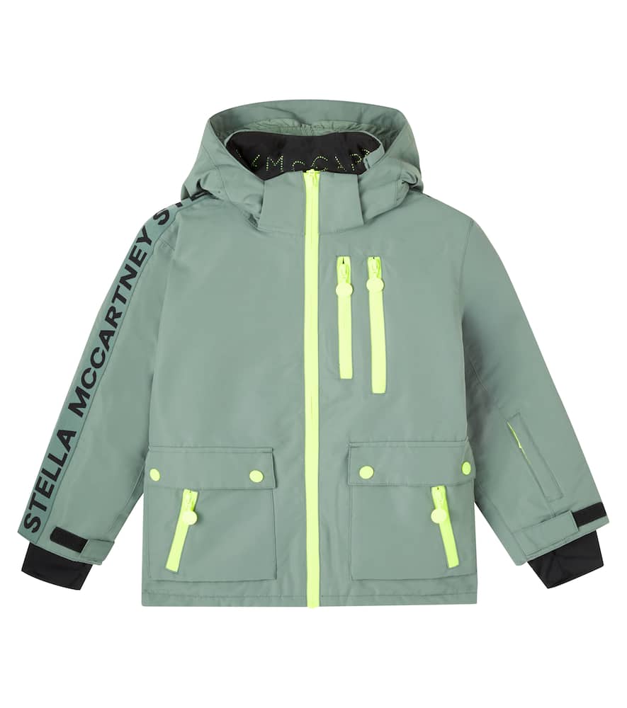 Stella Mccartney Printed Ski Jacket In Green