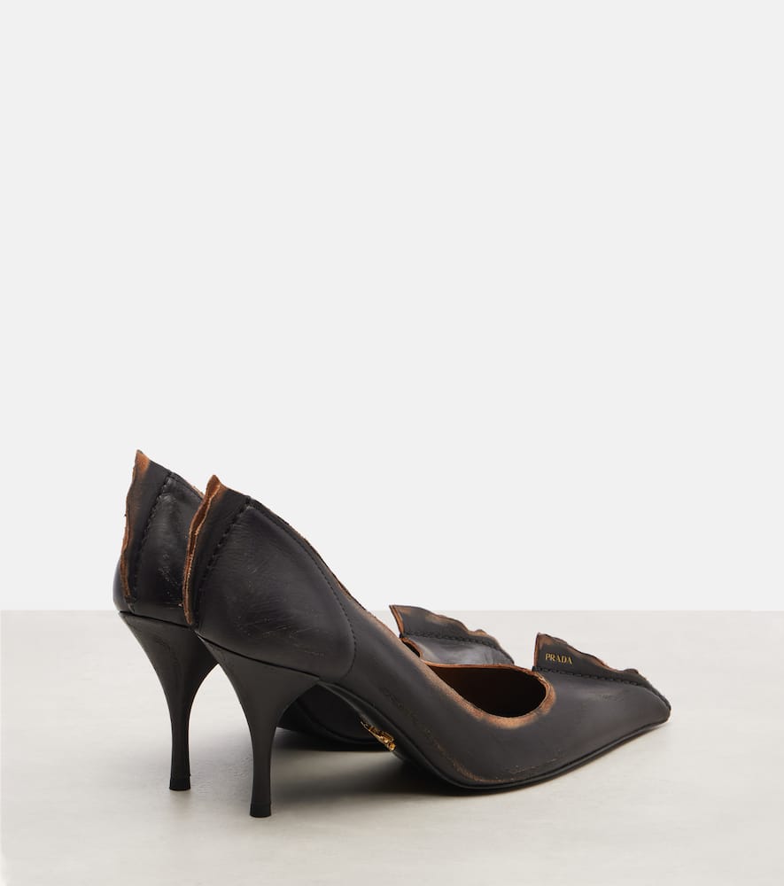 Prada Antiqued 55 Leather Pumps In Multi