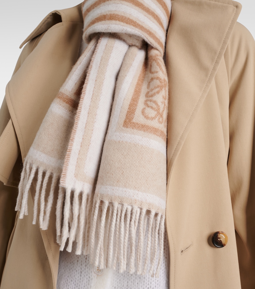 Anagram Wool And Cashmere Jacquard Scarf