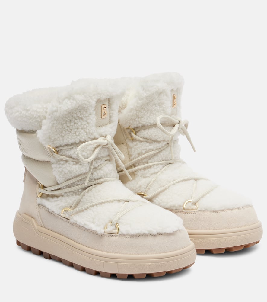 Bogner Chamonix Shearling-trimmed Suede Snow Boots In Multi