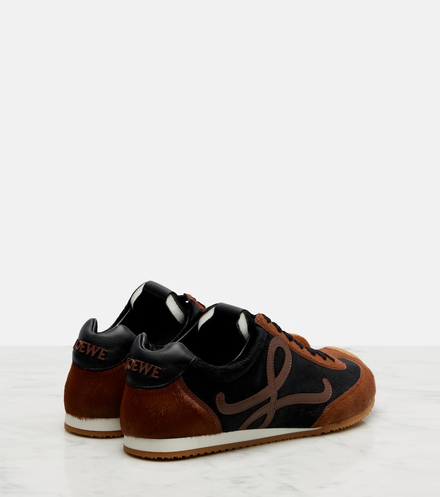  Loewe Loewe Ballet Runner 2.0 Leather-trimmed Calf Hair Sneakers 