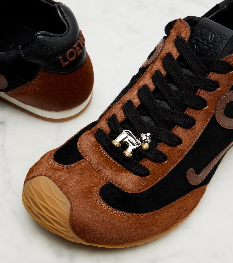  Loewe Loewe Ballet Runner 2.0 Leather-trimmed Calf Hair Sneakers 