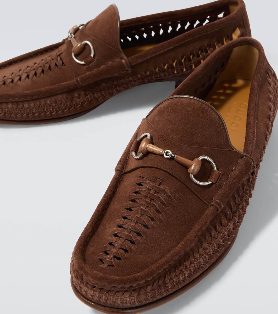  Gucci Gucci Loafers Bamboo Horsebit Aus Veloursleder 