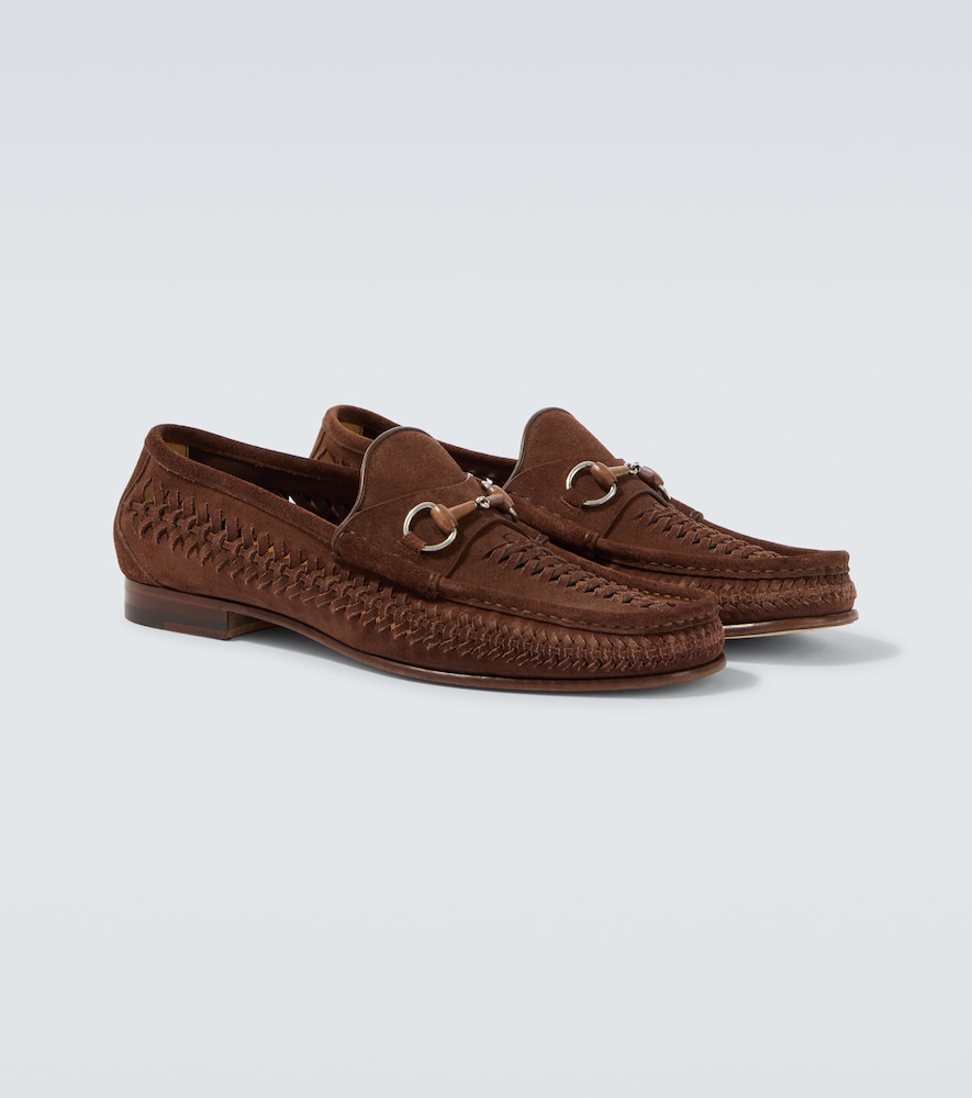  Gucci Gucci Loafers Bamboo Horsebit Aus Veloursleder 