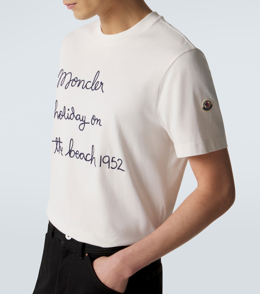  Moncler Moncler Besticktes T-shirt Aus Baumwoll-jersey 