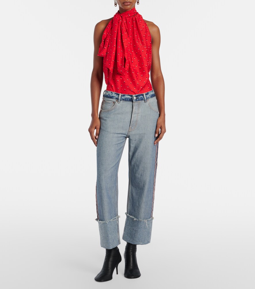  Acne Studios Acne Studios Deconstructed Embellished Straight Jeans 