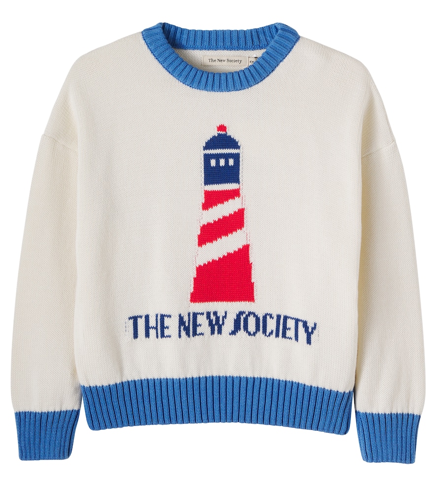 The New Society White Trebol Logo Cotton Sweater Y Size 14 - Mytheresa